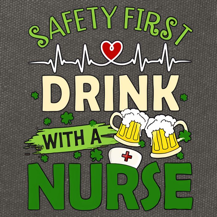Safety First Drink With A Nurse Beer Drinking Team Saint Patrick's Day Cotton Canvas Backpack