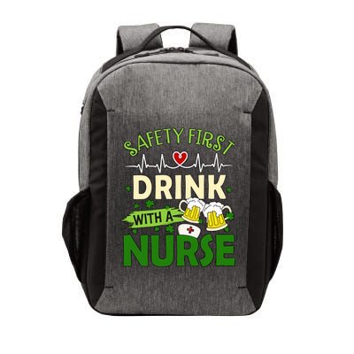 Safety First Drink With A Nurse Beer Drinking Team Saint Patrick's Day Vector Backpack