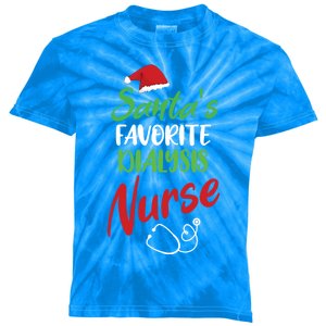 Santas Favorite Dialysis Nurse Christmas Nursing Gift Kids Tie-Dye T-Shirt