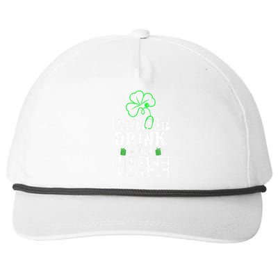 Safety First Drink With A Nurse Shenanigan Clover Irishman Snapback Five-Panel Rope Hat