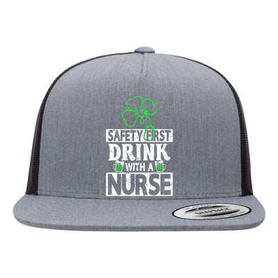 Safety First Drink With A Nurse Shenanigan Clover Irishman Flat Bill Trucker Hat