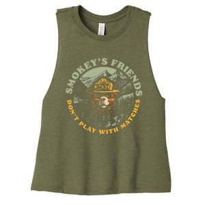 SmokeyS Friends DonT Play With Matches Women's Racerback Cropped Tank