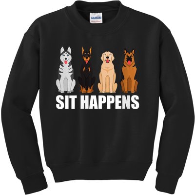 S Funny Dog Training Art For Dog Lover Puppy Pet Vneck Kids Sweatshirt