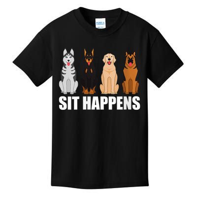 S Funny Dog Training Art For Dog Lover Puppy Pet Vneck Kids T-Shirt