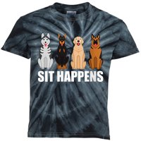 S Funny Dog Training Art For Dog Lover Puppy Pet Vneck Kids Tie-Dye T-Shirt