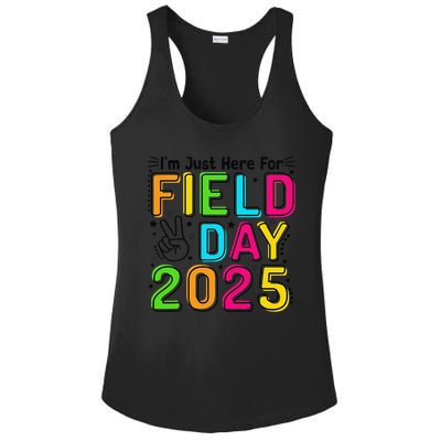 School Field Day Teacher Im Just Here For Field Day 2025 Ladies PosiCharge Competitor Racerback Tank