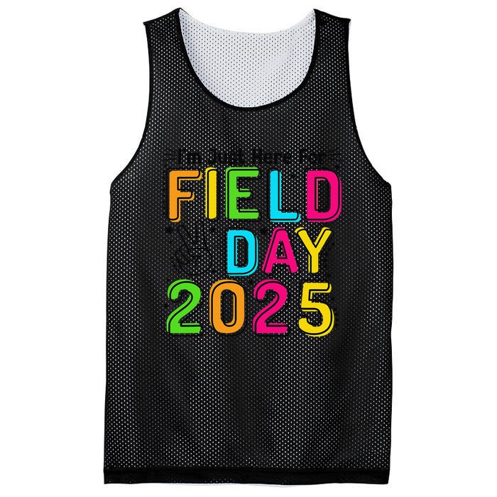 School Field Day Teacher Im Just Here For Field Day 2025 Mesh Reversible Basketball Jersey Tank