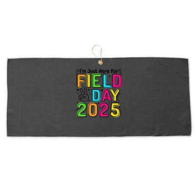 School Field Day Teacher Im Just Here For Field Day 2025 Large Microfiber Waffle Golf Towel