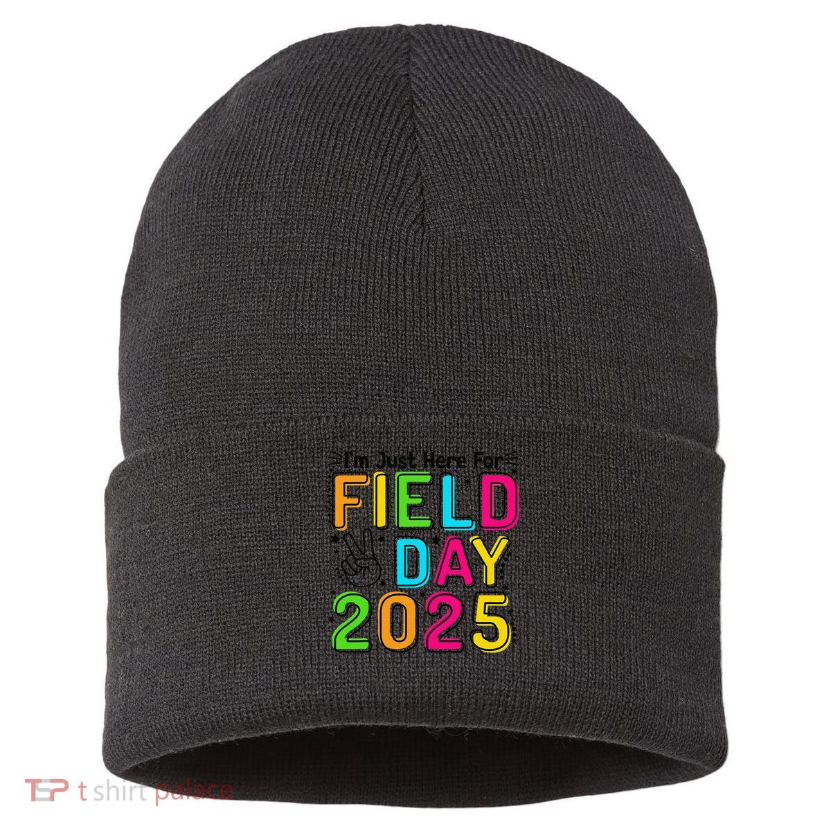 School Field Day Teacher Im Just Here For Field Day 2025 Sustainable Knit Beanie