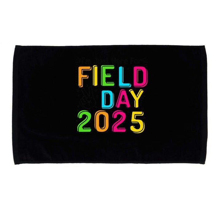 School Field Day Teacher Im Just Here For Field Day 2025 Microfiber Hand Towel