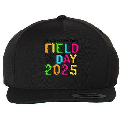 School Field Day Teacher Im Just Here For Field Day 2025 Wool Snapback Cap