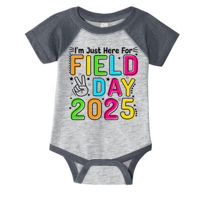 School Field Day Teacher Im Just Here For Field Day 2025 Infant Baby Jersey Bodysuit