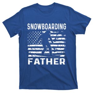 Snowboarding Father Dad Usa Flag 4th Of July Gift T-Shirt