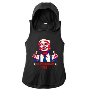 Satirical Finger Deprogramming Design Ladies PosiCharge Tri-Blend Wicking Draft Hoodie Tank