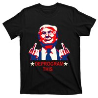 Satirical Finger Deprogramming Design T-Shirt