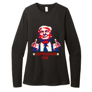 Satirical Finger Deprogramming Design Womens CVC Long Sleeve Shirt