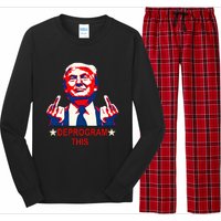 Satirical Finger Deprogramming Design Long Sleeve Pajama Set