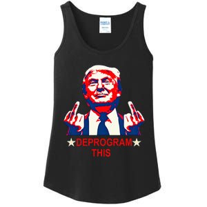 Satirical Finger Deprogramming Design Ladies Essential Tank