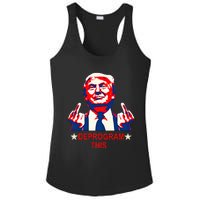 Satirical Finger Deprogramming Design Ladies PosiCharge Competitor Racerback Tank