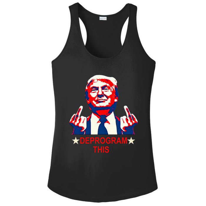 Satirical Finger Deprogramming Design Ladies PosiCharge Competitor Racerback Tank