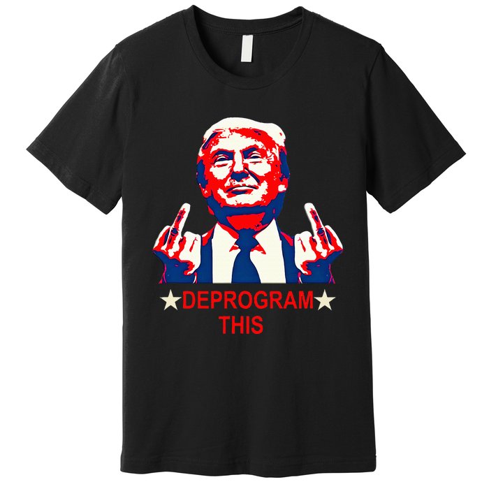 Satirical Finger Deprogramming Design Premium T-Shirt