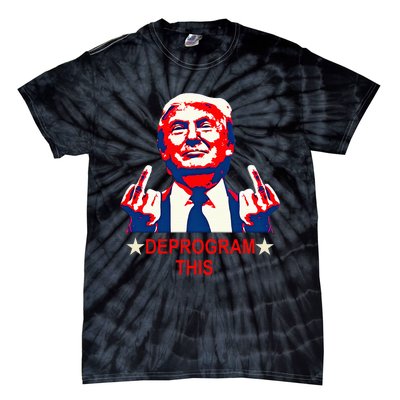 Satirical Finger Deprogramming Design Tie-Dye T-Shirt