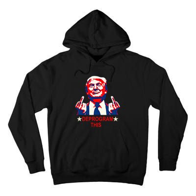 Satirical Finger Deprogramming Design Tall Hoodie