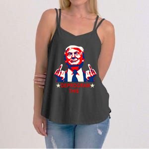 Satirical Finger Deprogramming Design Women's Strappy Tank