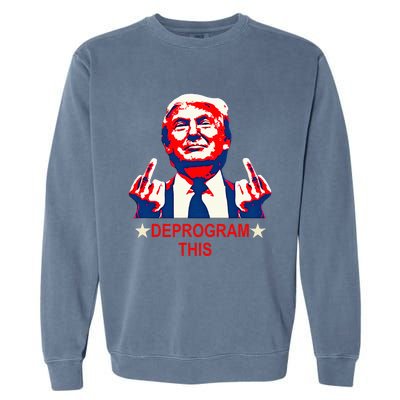 Satirical Finger Deprogramming Design Garment-Dyed Sweatshirt