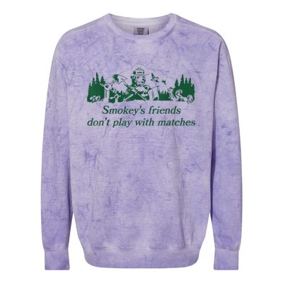 Smokey's Friends Don't Play with Matches Funny Saying Colorblast Crewneck Sweatshirt