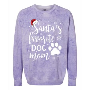 SantaS Favorite Dog Mom Christmas Birthday Dog Lovers Gift Colorblast Crewneck Sweatshirt