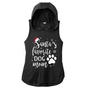 SantaS Favorite Dog Mom Christmas Birthday Dog Lovers Gift Ladies PosiCharge Tri-Blend Wicking Draft Hoodie Tank