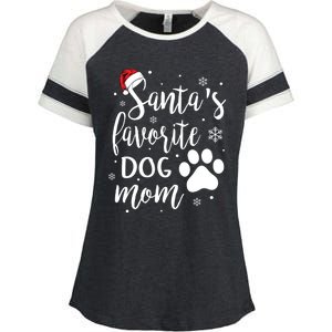 SantaS Favorite Dog Mom Christmas Birthday Dog Lovers Gift Enza Ladies Jersey Colorblock Tee