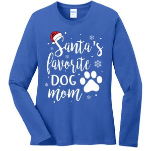 SantaS Favorite Dog Mom Christmas Birthday Dog Lovers Gift Ladies Long Sleeve Shirt