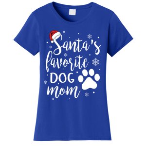 SantaS Favorite Dog Mom Christmas Birthday Dog Lovers Gift Women's T-Shirt