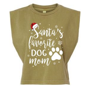 SantaS Favorite Dog Mom Christmas Birthday Dog Lovers Gift Garment-Dyed Women's Muscle Tee