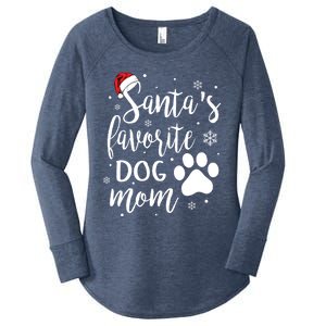 SantaS Favorite Dog Mom Christmas Birthday Dog Lovers Gift Women's Perfect Tri Tunic Long Sleeve Shirt