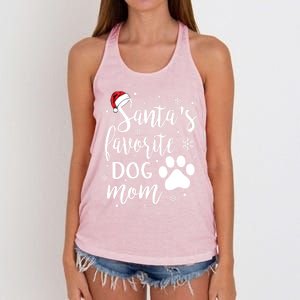 SantaS Favorite Dog Mom Christmas Birthday Dog Lovers Gift Women's Knotted Racerback Tank