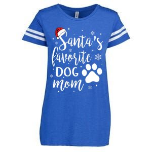 SantaS Favorite Dog Mom Christmas Birthday Dog Lovers Gift Enza Ladies Jersey Football T-Shirt