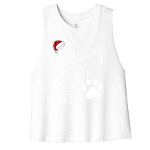 SantaS Favorite Dog Mom Christmas Birthday Dog Lovers Gift Women's Racerback Cropped Tank