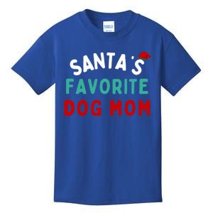 SantaS Favorite Dog Mom Funny Dog Santa Dog Mom Christmas Meaningful Gift Kids T-Shirt