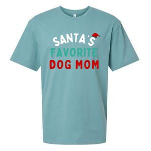 SantaS Favorite Dog Mom Funny Dog Santa Dog Mom Christmas Meaningful Gift Sueded Cloud Jersey T-Shirt