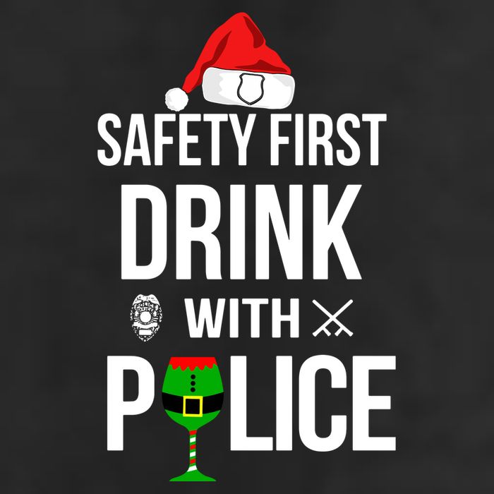 Safety First Drink With Police Christmas 11oz C Handle Ceramic Mug