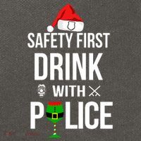 Safety First Drink With Police Christmas Cotton Canvas Backpack