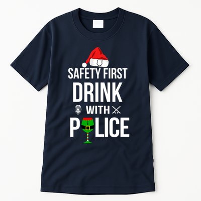 Safety First Drink With Police Christmas Tall T-Shirt