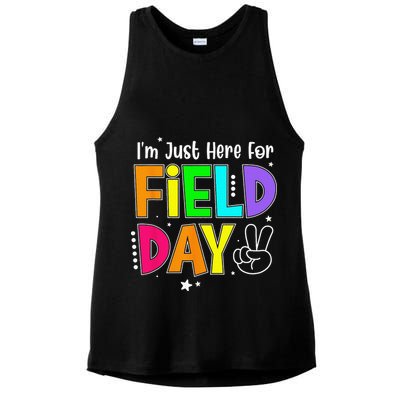 School Field Day Teacher I'm Just Here For Field Day Ladies PosiCharge Tri-Blend Wicking Tank