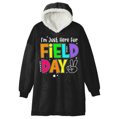 School Field Day Teacher I'm Just Here For Field Day Hooded Wearable Blanket
