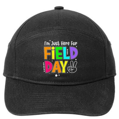 School Field Day Teacher I'm Just Here For Field Day 7-Panel Snapback Hat