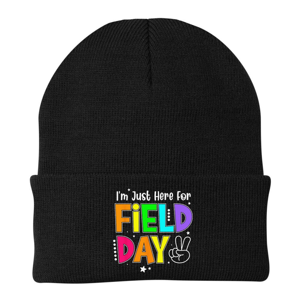 School Field Day Teacher I'm Just Here For Field Day Beanie