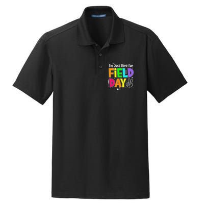 School Field Day Teacher I'm Just Here For Field Day Dry Zone Grid Polo